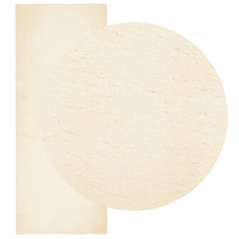 Vloerkleed HUARTE laagpolig zacht wasbaar 80x200 cm cr&egrave;me 3