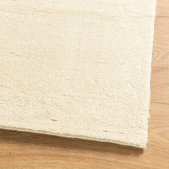 Vloerkleed HUARTE laagpolig zacht wasbaar 80x200 cm cr&egrave;me 4