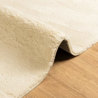 Vloerkleed HUARTE laagpolig zacht wasbaar 80x200 cm cr&egrave;me 6