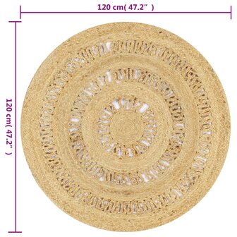 Vloerkleed handgemaakt 90 cm gevlochten jute 6