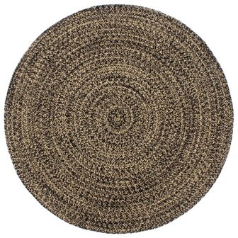 Vloerkleed handgemaakt 180 cm jute zwart en bruin 1