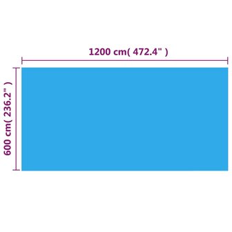 Zwembadhoes rechthoekig 1200x600 cm PE blauw 4