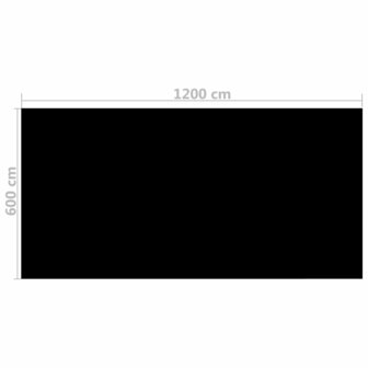 Zwembadhoes rechthoekig 1200x600 cm PE zwart 4