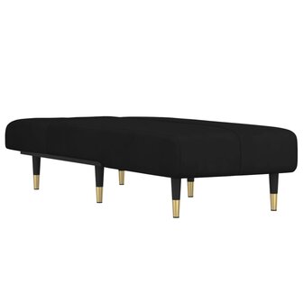 Chaise longue fluweel zwart 3