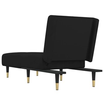Chaise longue fluweel zwart 5