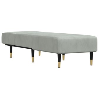 Chaise longue fluweel lichtgrijs 3