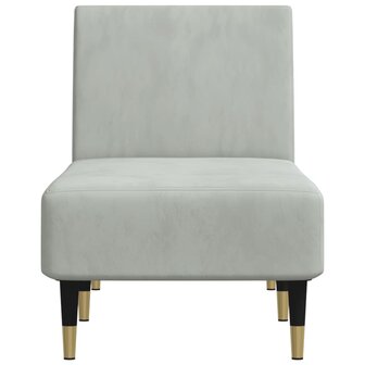 Chaise longue fluweel lichtgrijs 4