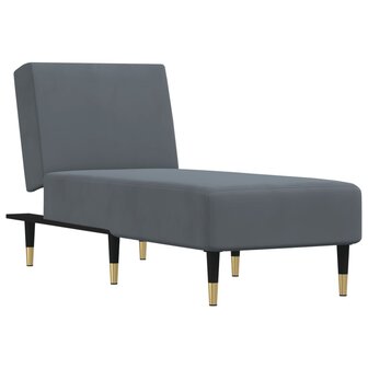 Chaise longue fluweel donkergrijs 2