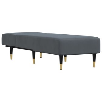 Chaise longue fluweel donkergrijs 3