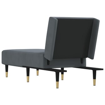 Chaise longue fluweel donkergrijs 5