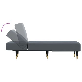 Chaise longue fluweel donkergrijs 6