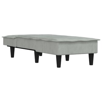 Chaise longue fluweel lichtgrijs 3