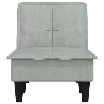 Chaise longue fluweel lichtgrijs 4