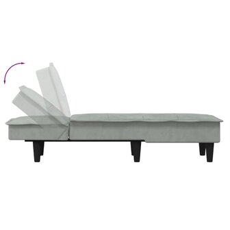 Chaise longue fluweel lichtgrijs 6