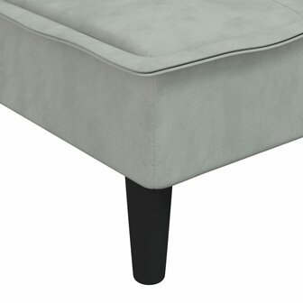 Chaise longue fluweel lichtgrijs 7