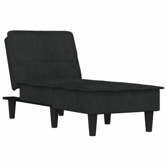 Chaise longue fluweel zwart 2