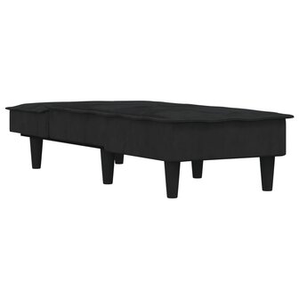 Chaise longue fluweel zwart 3