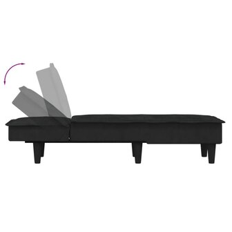 Chaise longue fluweel zwart 6