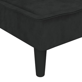 Chaise longue fluweel zwart 7