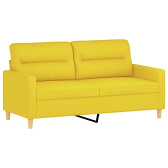 2-delige Loungeset met kussens stof lichtgeel 4