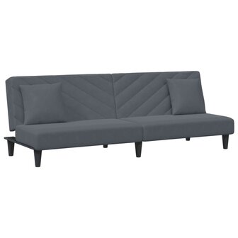 2-delige Loungeset met kussens fluweel donkergrijs 4
