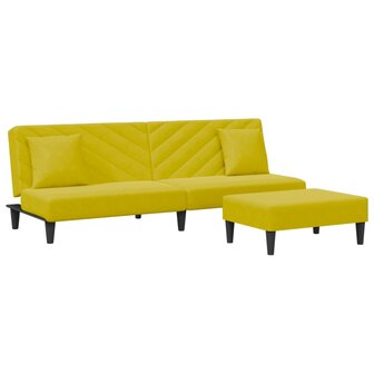2-delige Loungeset met kussens fluweel geel 2