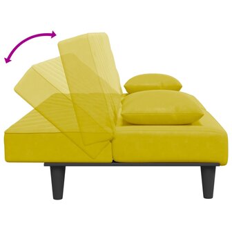 2-delige Loungeset met kussens fluweel geel 6