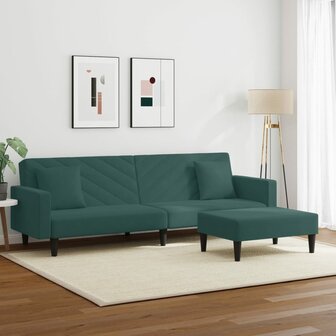2-delige Loungeset met kussens fluweel donkergroen 3