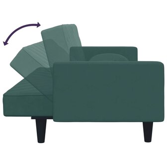 2-delige Loungeset met kussens fluweel donkergroen 6