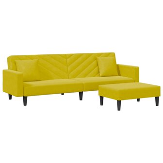 2-delige Loungeset met kussens fluweel geel 2