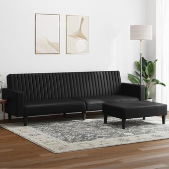 2-delige Loungeset kunstleer zwart 1