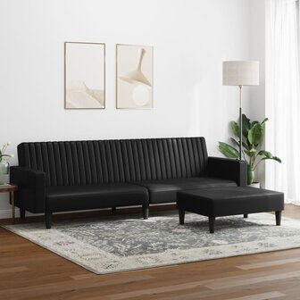 2-delige Loungeset kunstleer zwart 3