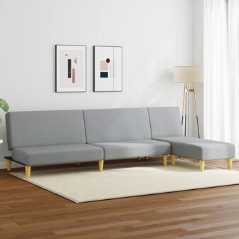 2-delige Loungeset stof lichtgrijs 1