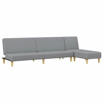 2-delige Loungeset stof lichtgrijs 2