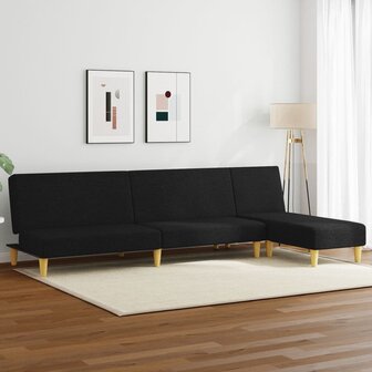2-delige Loungeset stof zwart 1