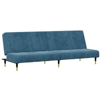 2-delige Loungeset fluweel blauw 4