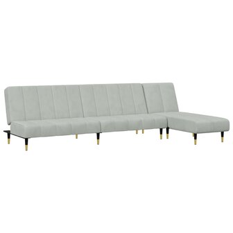 2-delige Loungeset fluweel lichtgrijs 2