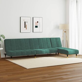 2-delige Loungeset fluweel donkergroen 3