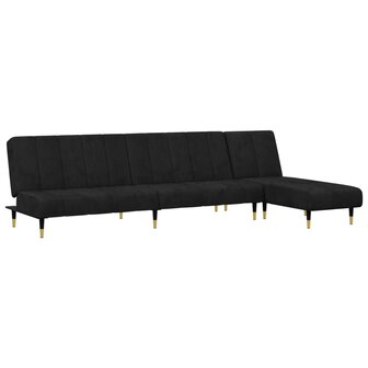 2-delige Loungeset fluweel zwart 2