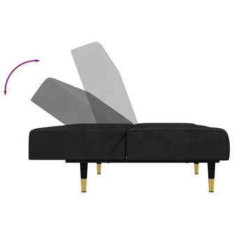2-delige Loungeset fluweel zwart 8