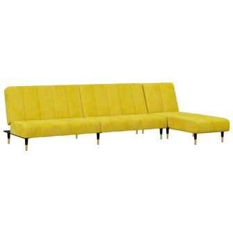2-delige Loungeset fluweel geel 2