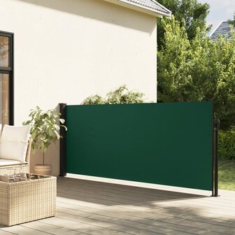 Windscherm uittrekbaar 100x300 cm donkergroen 1