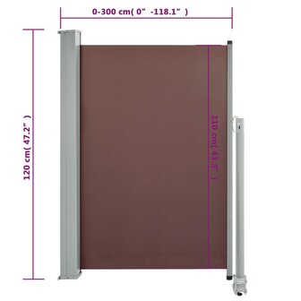 Tuinscherm uittrekbaar 120x300 cm bruin 8