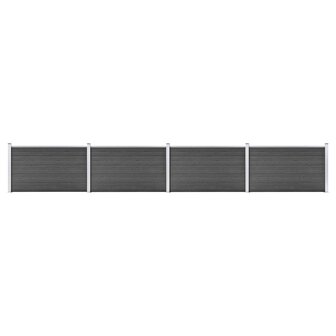 Schuttingpanelenset 699x105 cm HKC zwart   1