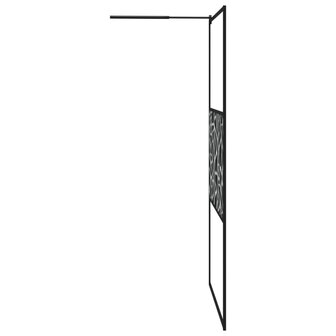 Inloopdouchewand met stenenmotief 115x195 cm ESG-glas zwart 4
