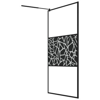 Inloopdouchewand met stenenmotief 115x195 cm ESG-glas zwart 5
