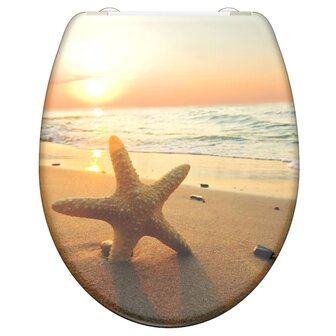 SCH&Uuml;TTE Toiletbril met soft-close SEA STAR duroplast met print 1