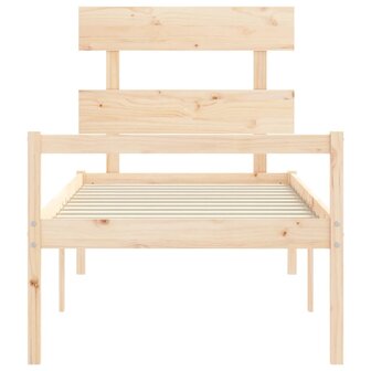 Seniorenbed met hoofdbord massief hout 90x200 cm 6