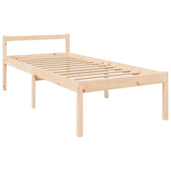 Seniorenbed met hoofdbord massief hout 90x200 cm 9