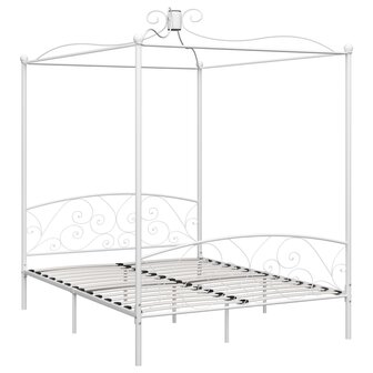Hemelbedframe metaal wit 160x200 cm 2